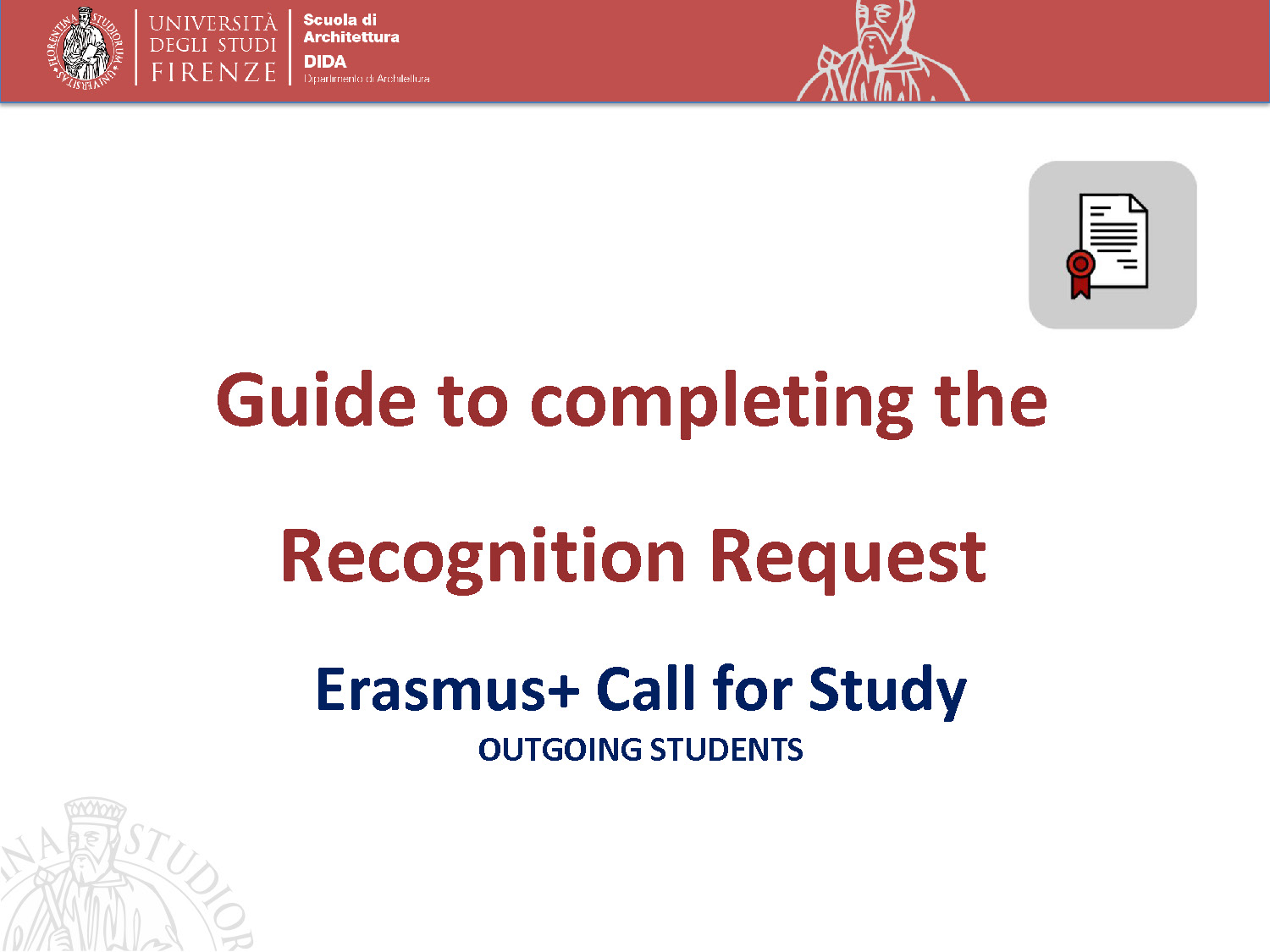 Guide to completing the recognition request